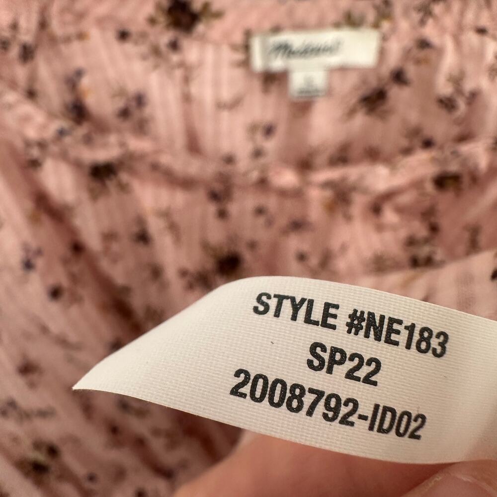 Madewell Sophia Long Sleeve Blouse Top in Pink Bouquet Floral NE183 // L - Picture 10 of 13